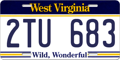 WV license plate 2TU683