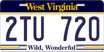 WV license plate 2TU720