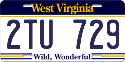 WV license plate 2TU729