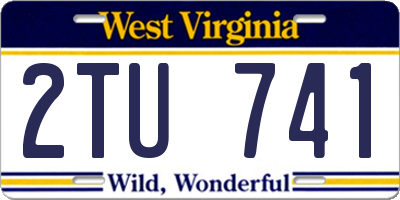 WV license plate 2TU741