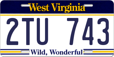 WV license plate 2TU743