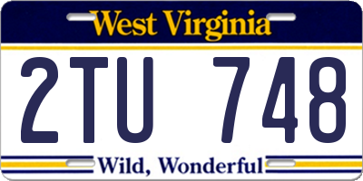 WV license plate 2TU748