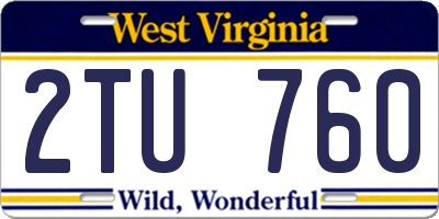 WV license plate 2TU760
