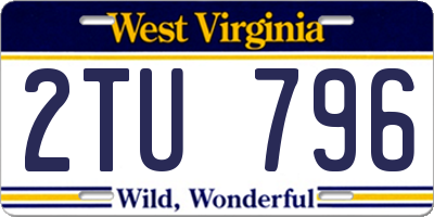 WV license plate 2TU796