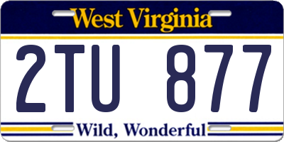WV license plate 2TU877