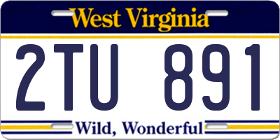 WV license plate 2TU891