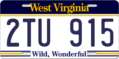 WV license plate 2TU915