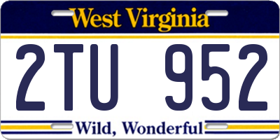 WV license plate 2TU952