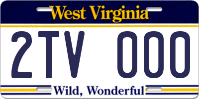 WV license plate 2TV000