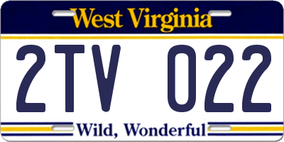 WV license plate 2TV022