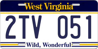 WV license plate 2TV051
