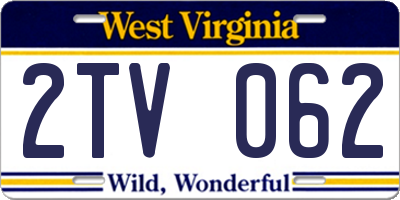 WV license plate 2TV062