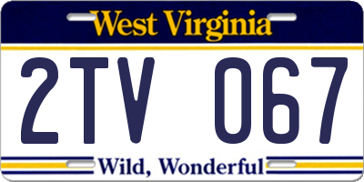 WV license plate 2TV067