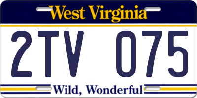 WV license plate 2TV075