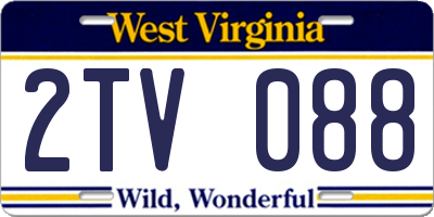 WV license plate 2TV088