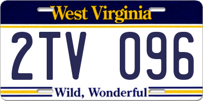 WV license plate 2TV096