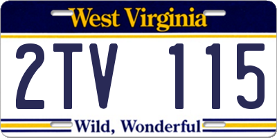 WV license plate 2TV115