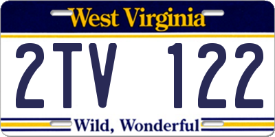 WV license plate 2TV122