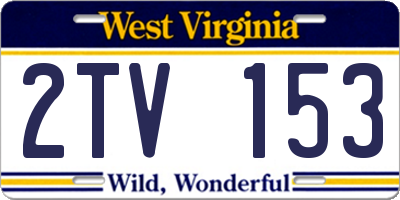 WV license plate 2TV153
