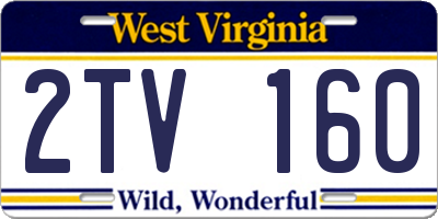 WV license plate 2TV160