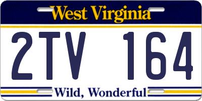 WV license plate 2TV164
