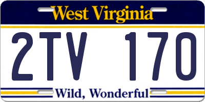 WV license plate 2TV170