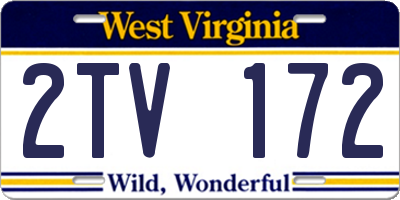 WV license plate 2TV172