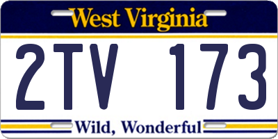 WV license plate 2TV173