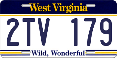 WV license plate 2TV179