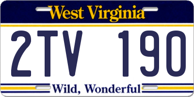 WV license plate 2TV190