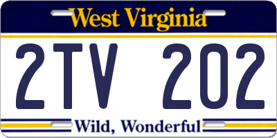 WV license plate 2TV202