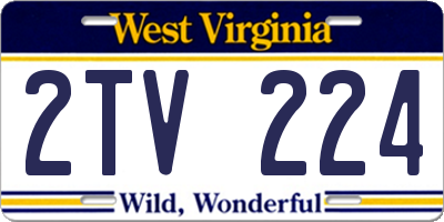 WV license plate 2TV224