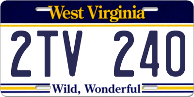 WV license plate 2TV240