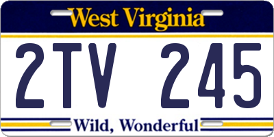 WV license plate 2TV245
