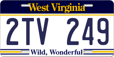 WV license plate 2TV249