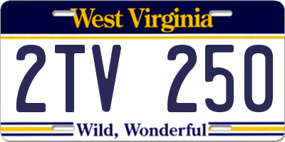WV license plate 2TV250