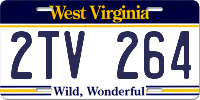 WV license plate 2TV264