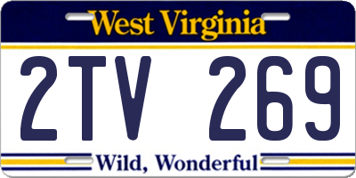 WV license plate 2TV269