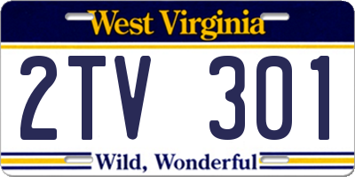 WV license plate 2TV301