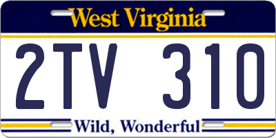 WV license plate 2TV310
