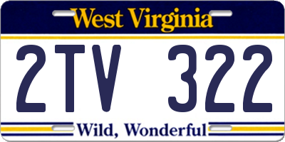 WV license plate 2TV322