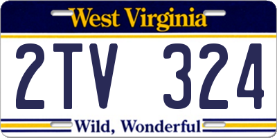 WV license plate 2TV324