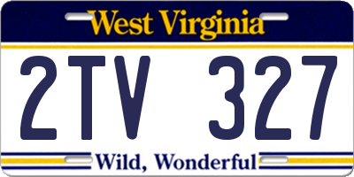 WV license plate 2TV327
