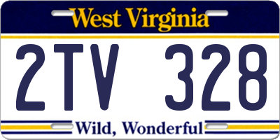 WV license plate 2TV328