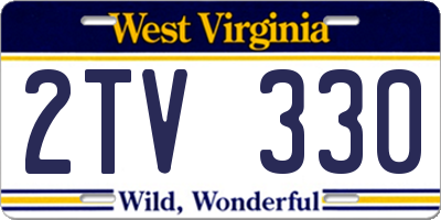 WV license plate 2TV330
