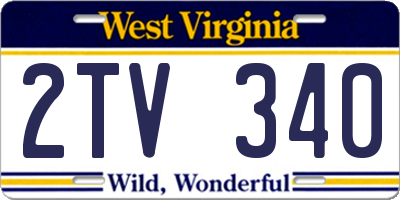 WV license plate 2TV340