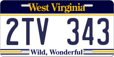 WV license plate 2TV343