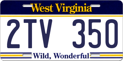 WV license plate 2TV350