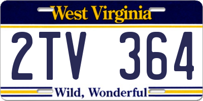 WV license plate 2TV364