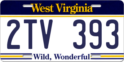 WV license plate 2TV393